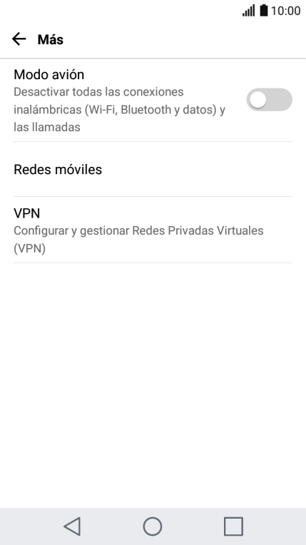 Pulsa Redes móviles.