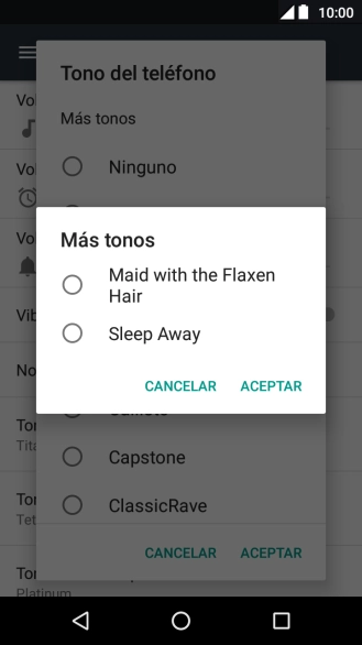 Pulsa los timbres de llamada deseados para escucharlos.