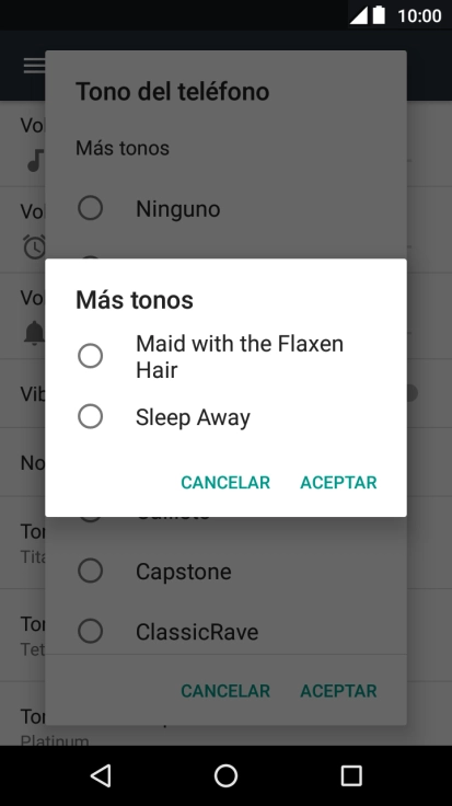 Pulsa los timbres de llamada deseados para escucharlos.