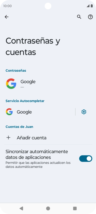 Pulsa Añadir cuenta.