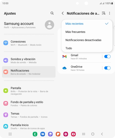 Pulsa el ajuste deseado.