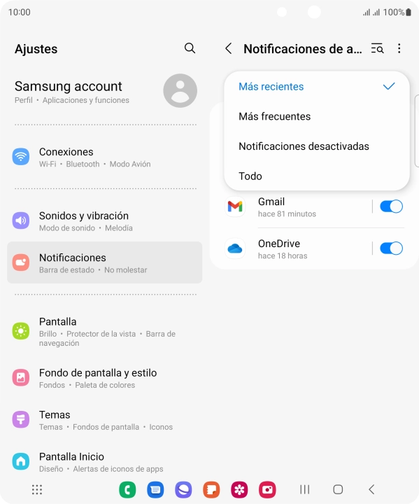 Pulsa el ajuste deseado.