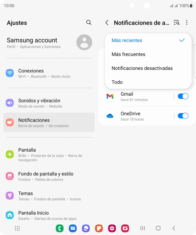 Pulsa el ajuste deseado.