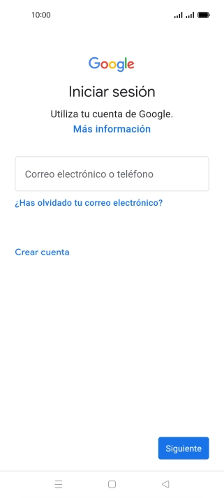 Si no tienes una cuenta de Google, pulsa Crear cuenta y sigue las indicaciones de la pantalla para ver cómo crear una cuenta nueva.