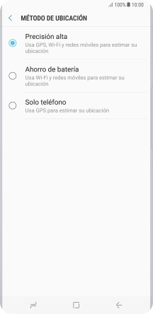 Si seleccionas Precisión alta, el teléfono podrá encontrar tu posición exacta con ayuda de los satélites GPS, la red móvil y una red wifi cercana. El GPS por satélite requiere vista libre al cielo. Si seleccionas Precisión alta, el teléfono podrá encontrar tu posición exacta con ayuda de los satélites GPS, la red móvil y una red wifi cercana. El GPS por satélite requiere vista libre al cielo.