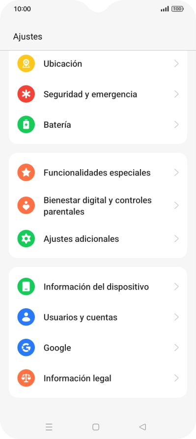 Pulsa Usuarios y cuentas.