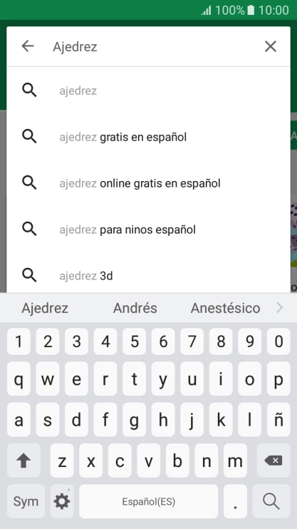Introduce el nombre del tema o de la app y pulsa el icono de búsqueda.