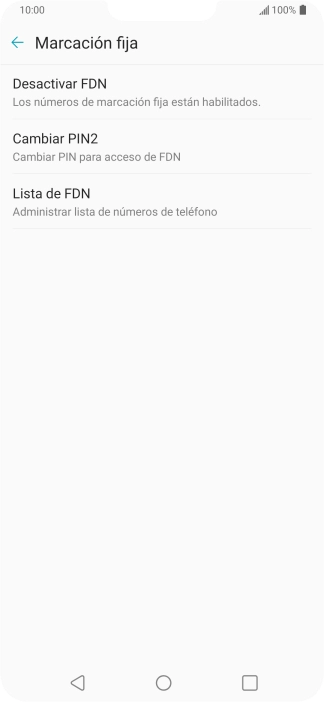 Pulsa Desactivar FDN.
