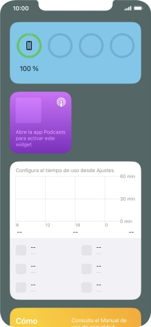Pulsa el grupo de widgets deseado durante unos instantes.