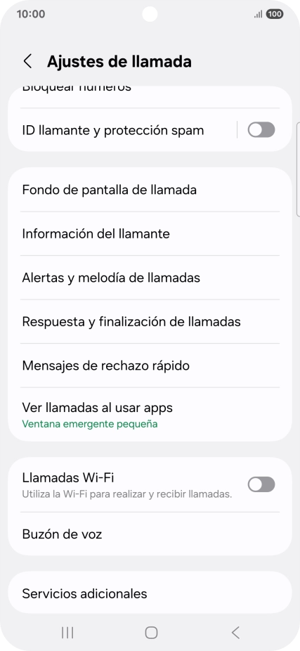 Pulsa Servicios adicionales.