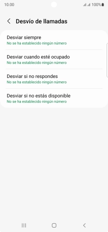 Pulsa el tipo de desvío deseado.