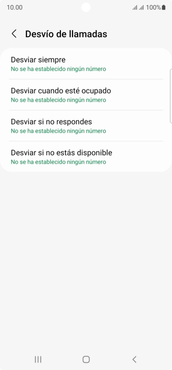 Pulsa el tipo de desvío deseado.
