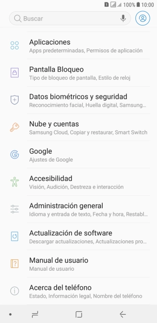 Pulsa Administración general.