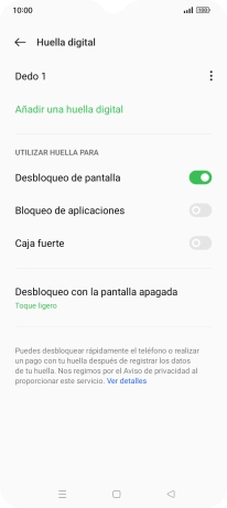 Pulsa  el indicador junto a los ajustes deseados para activarlos o desactivarlos.