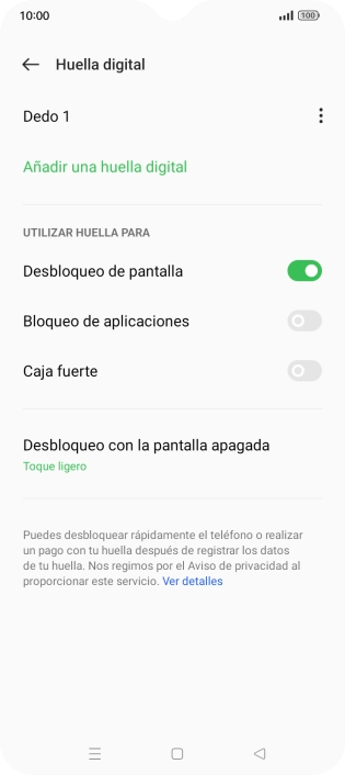 Pulsa  el indicador junto a los ajustes deseados para activarlos o desactivarlos.