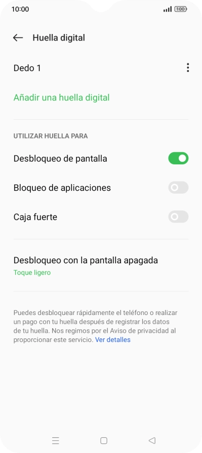 Pulsa  el indicador junto a los ajustes deseados para activarlos o desactivarlos.