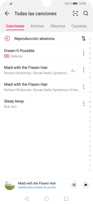Pulsa el título de la canción en la parte inferior de la pantalla.