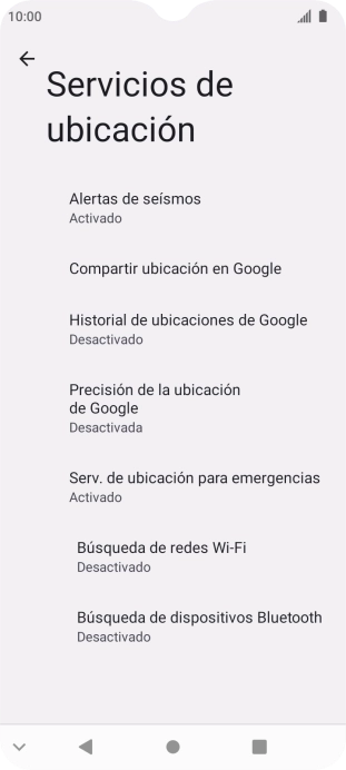 Pulsa Precisión de la ubicación de Google.