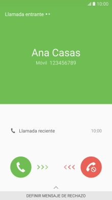 Pulsa el icono de responder llamadas y arrástralo hacia la derecha.