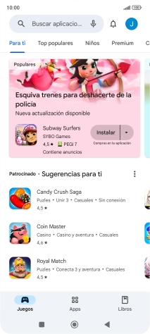 Pulsa en el campo de búsqueda.