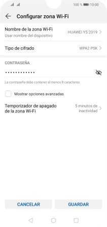Pulsa Nombre de la zona Wi-Fi.