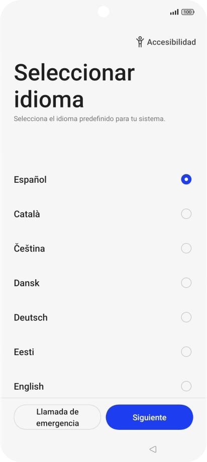 Pulsa el idioma deseado.