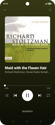 Pulsa la flecha hacia la derecha para ir al archivo de música siguiente.