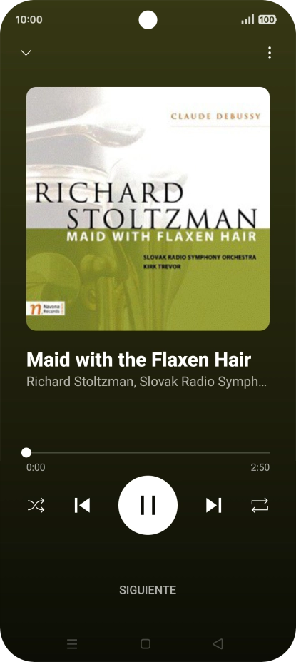 Pulsa la flecha hacia la derecha para ir al archivo de música siguiente.