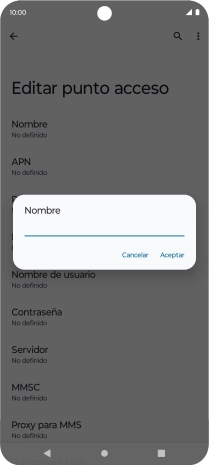Introduce Vodafone Internet y pulsa Aceptar.