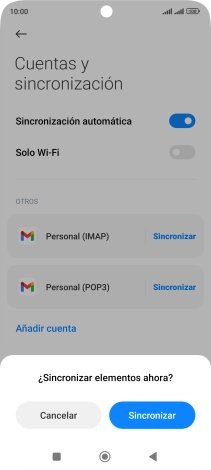 Si activas la función, pulsa Sincronizar.