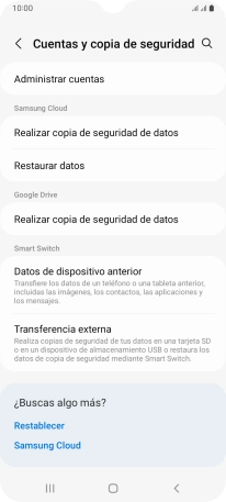 Pulsa Administrar cuentas.