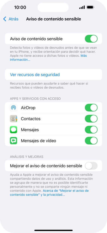 Pulsa el indicador junto a las aplicaciones deseadas para activar o desactivar la función.