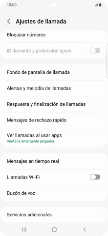Pulsa Servicios adicionales.