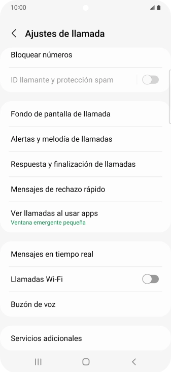 Pulsa Servicios adicionales.