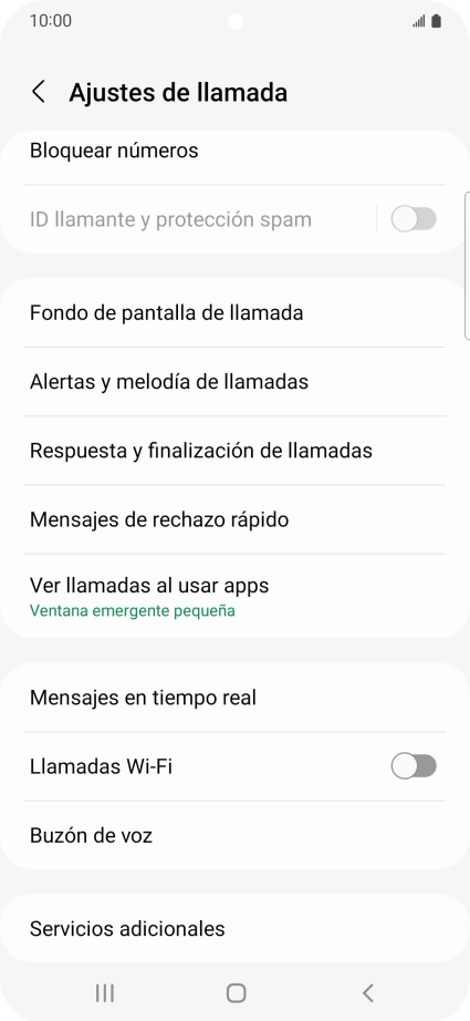 Pulsa Servicios adicionales.