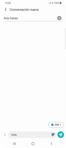 Pulsa el icono de envío cuando termines de escribir el mensaje corto.