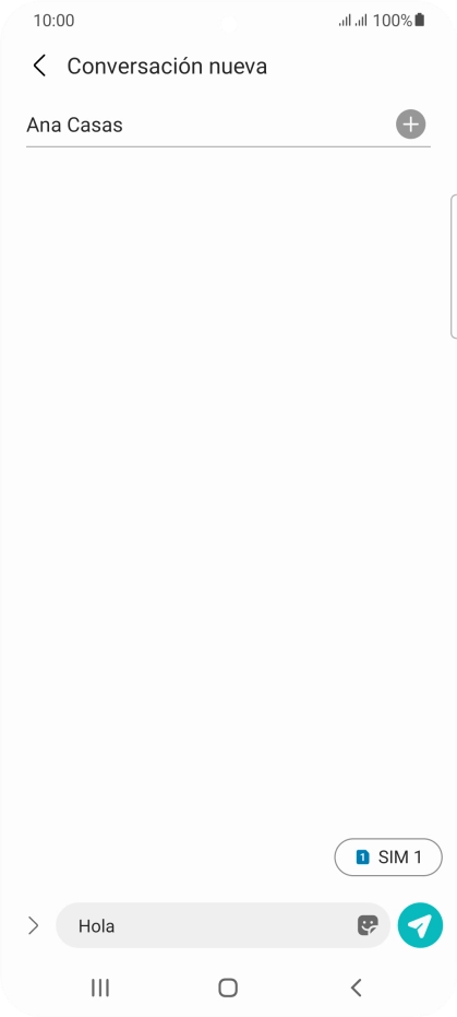 Pulsa el icono de envío cuando termines de escribir el mensaje corto.