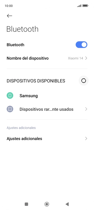 Pulsa el dispositivo Bluetooth deseado y sigue las indicaciones de la pantalla para vincular el dispositivo al teléfono.