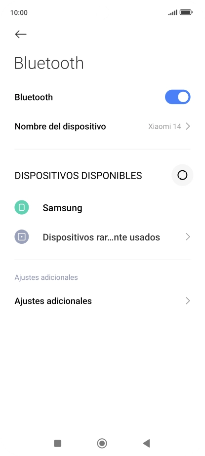 Pulsa el dispositivo Bluetooth deseado y sigue las indicaciones de la pantalla para vincular el dispositivo al teléfono.