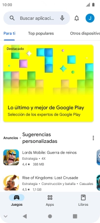 Pulsa en el campo de búsqueda.