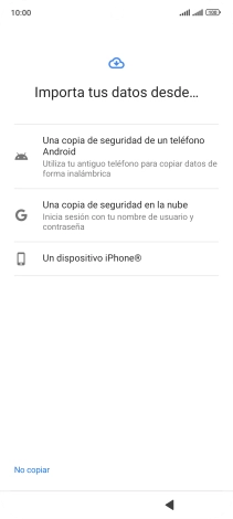 Pulsa la opción deseada y sigue las indicaciones de la pantalla para transferir contenido desde el otro teléfono y finalizar la activación de tu teléfono.