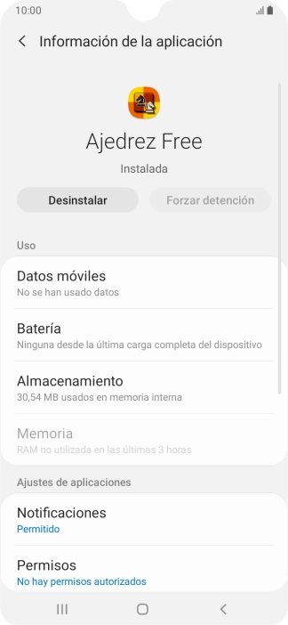 Pulsa Almacenamiento.