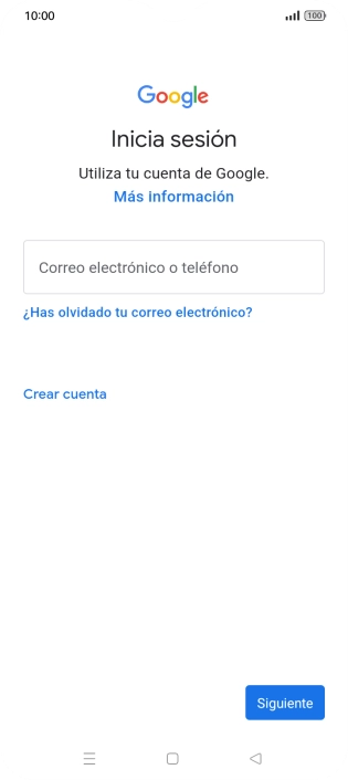Si no tienes una cuenta de Google, pulsa Crear cuenta y sigue las indicaciones de la pantalla para ver cómo crear una cuenta nueva.