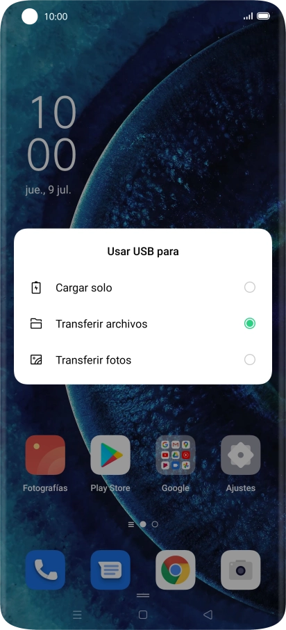 Pulsa Transferir archivos.