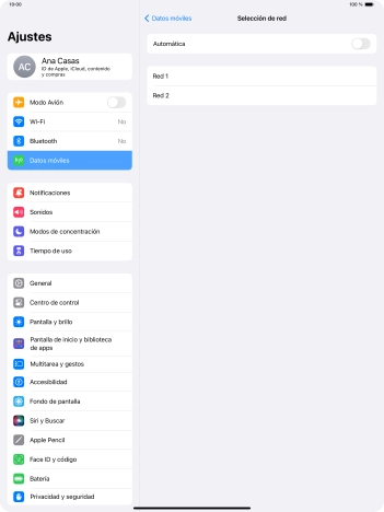 Si desactivas la función, pulsa la red deseada.