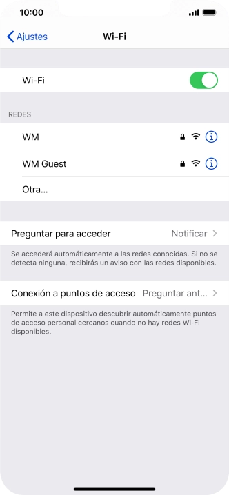 Pulsa la red wifi deseada e introduce la contraseña de esta red.