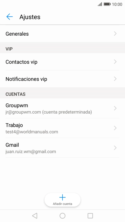 Pulsa la cuenta de correo electrónico deseada.