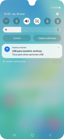 Pulsa Toca para otras opciones USB..