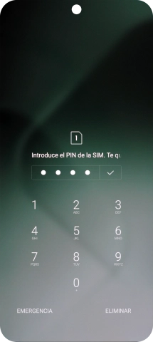 Si lo solicita el teléfono, introduce el código PIN y pulsa el icono de aceptar.