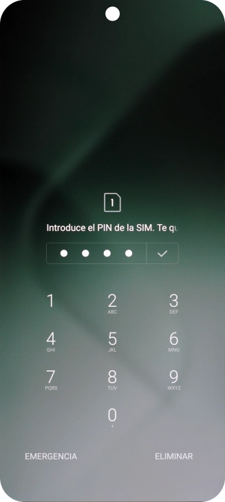 Si lo solicita el teléfono, introduce el código PIN y pulsa el icono de aceptar.